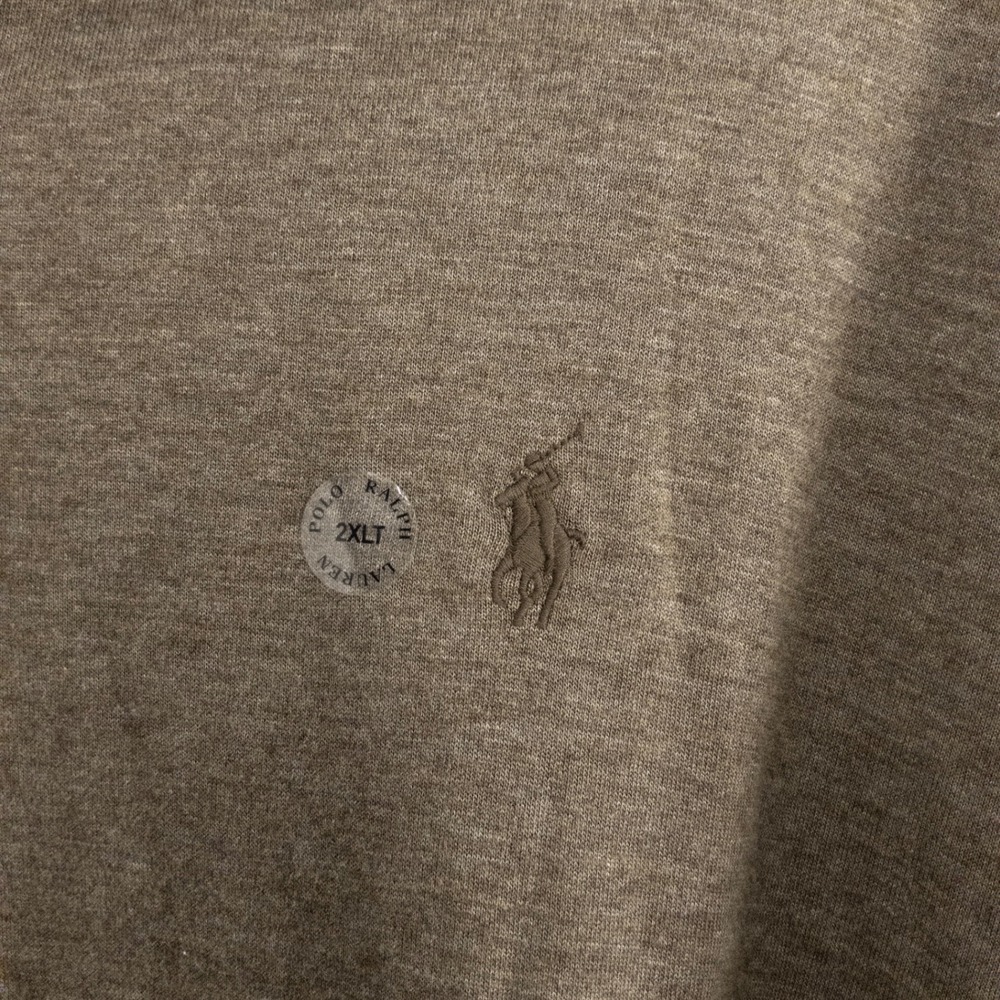 NEW Polo Ralph Lauren Men's 2XLT Big Tall Quarter Zip Pullover Sweater Taupe NWT - Picture 7 of 11